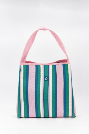 条纹撞色单肩包